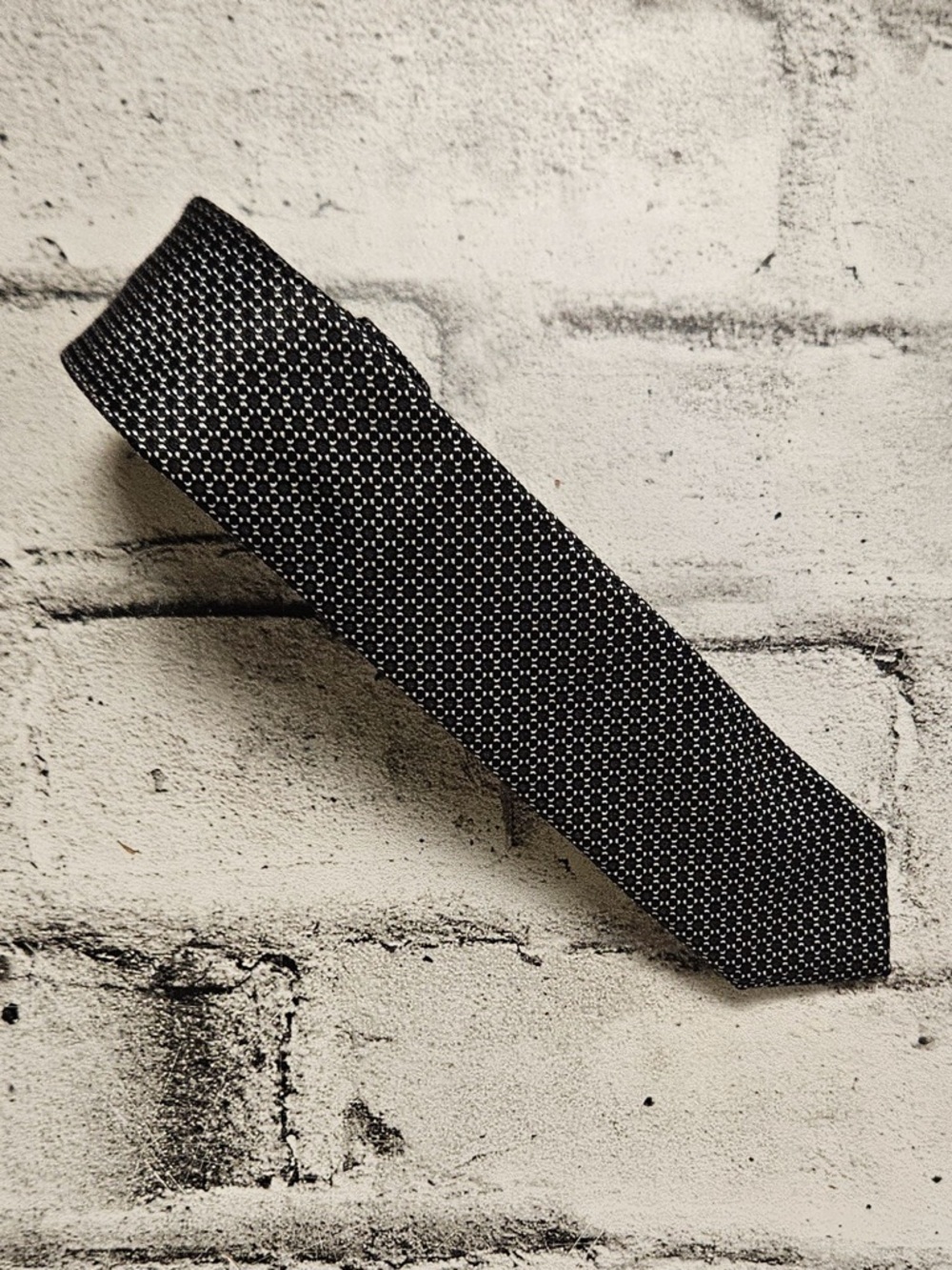 Søndergaard Copenhagen Black White Textured Tie Slim Classic